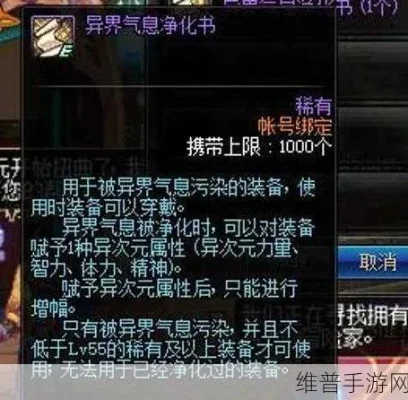DNF异界气息净化书：功能解析与获取途径